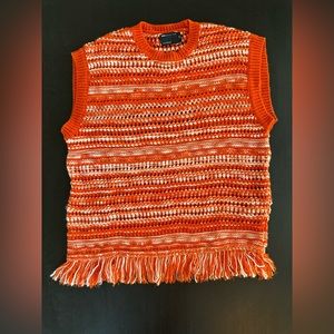 Asos - Orange Open Weave Sweater Vest